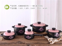 如意砂锅系列-粉红盖太阳花
