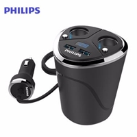 飞利浦(Philips)DLP2029车载充电器一拖二独立开关汽车点烟器一拖二双usb杯式车充