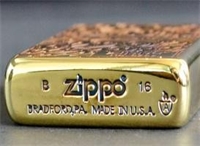 唐草之Zippo在侧-烧金色系列 打火机 ZBT-3-20a