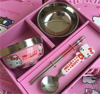 卡通儿童餐具四件套（叮当猫/hello Kitty）