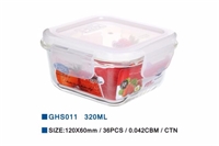 乐奇士320ml高硼硅耐热玻璃保鲜盒 GHS011