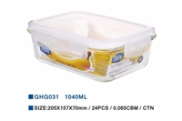 乐奇士1040ml高硼硅耐热玻璃保鲜盒 GHG031