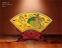 12寸扇形系列这年有余工艺摆件