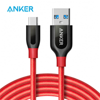 Anker安克 USB Type-C 拉车线0.9米 红色盒装