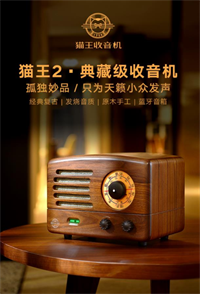 猫王收音机·猫王2典藏级AM/FM收音机/蓝牙音箱 R602BPW 胡桃木