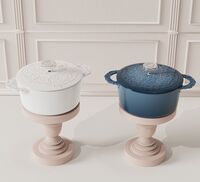 BGB2401 Breguet传世系列珐琅铸铁锅 月光白 24cm