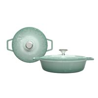 BGA2602 宝玑Breguet琅彩系列 28cm海鲜珐琅铸铁锅 孔雀绿