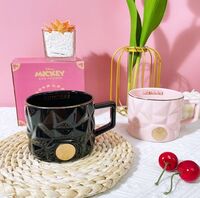 迪士尼 米妮米奇金边铜片陶瓷马克杯 彩盒装