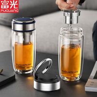 富光铭宇提环异形双层玻璃杯