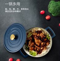 珐琅铸铁锅 蓝色 DFS-T128B