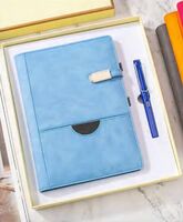 A5抽拉无线U型扣收纳电源 本（配连邦签字笔）