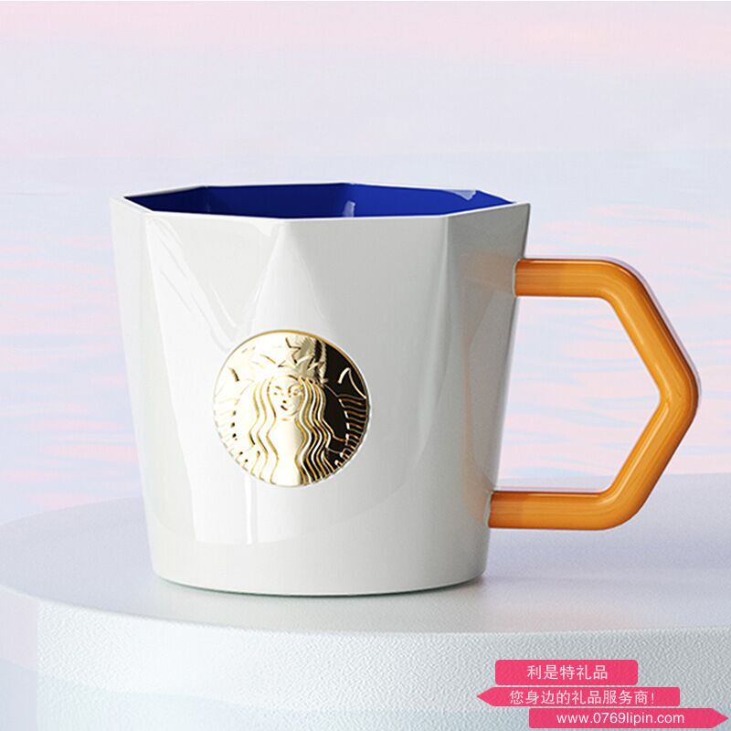 星巴克几何元素款徽章马克杯395ml