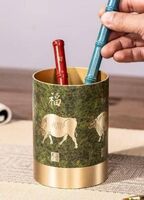 朱炳仁铜五牛笔筒(新款)