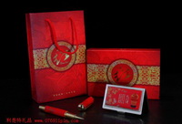 中国红瓷笔+红瓷名片夹